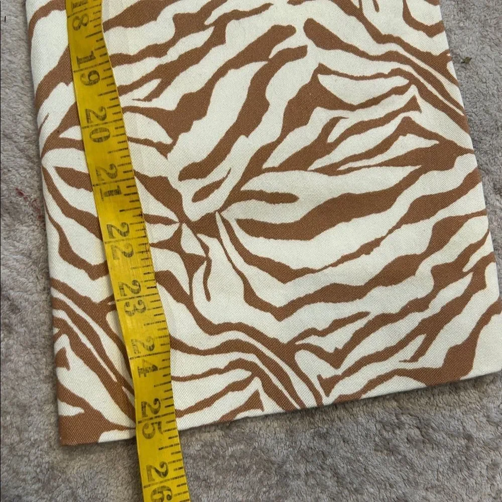Wilfred Zebra-Print Cropped Pants in Cream & Brown size 2, new with tags